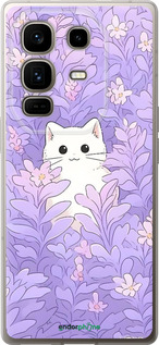 Силиконовый чехол Котик в цветах для Infinix Note 50 Pro+ - 6390u-4041 изображение 