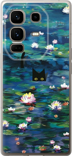Силіконовий чехол Чохол із зображенням водяних лілій Моне та кішок для Infinix Note 50 Pro+ - 6399u-4041 изображение 