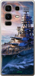 Силиконовый чехол Военный корабль, world of tanks, wargaming для Infinix Note 50 Pro+ - 6461u-4041 изображение 