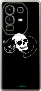 Силиконовый чехол С изображением кота и черепа для Infinix Note 50 Pro+ - 6491u-4041 изображение 