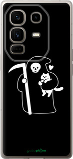 Силиконовый чехол Минималистичный арт: смерть и кошка для Infinix Note 50 Pro+ - 6529u-4041 изображение 