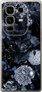 Силиконовый чехол Абстрактный цветочный рисунок в синих тонах для Infinix Note 50 Pro+ - 6539u-4041 изображение 