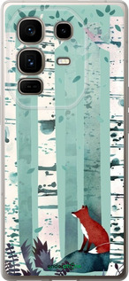 Силиконовый чехол Лис в зелёном лесу для Infinix Note 50 Pro+ - 6547u-4041 изображение 