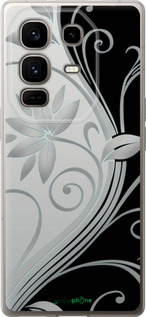 Силиконовый чехол Цветы на чёрно-белом фоне для Infinix Note 50 Pro+ - 840u-4041 изображение 
