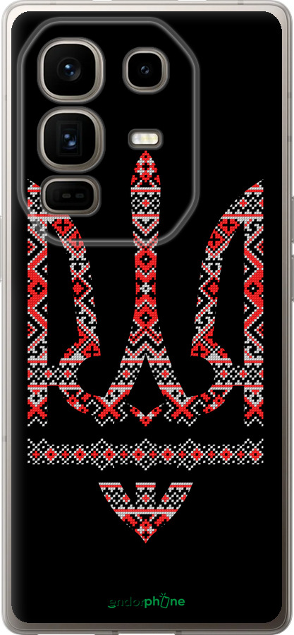 Силіконовий чехол Герб - вишиванка на чорному фоні для Infinix Note 50 Pro+ - 1196u-4041 изображение 