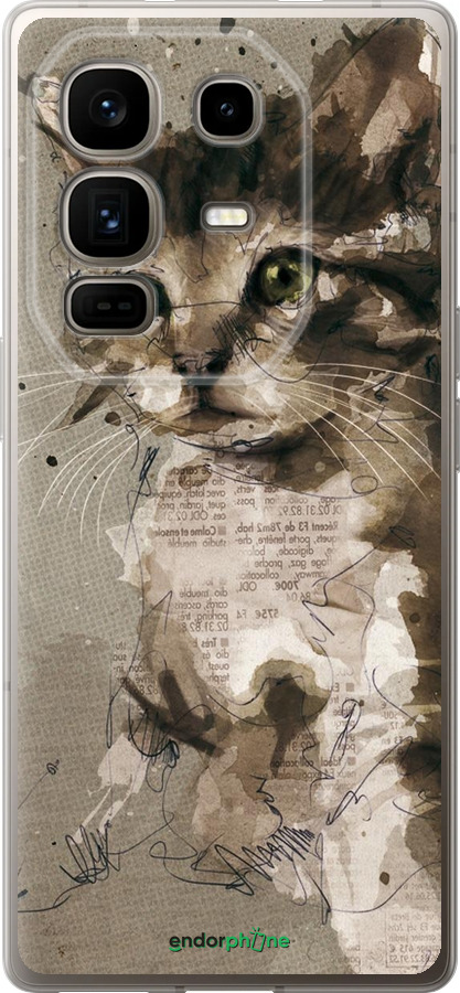 Силиконовый чехол Котёнок из пятен и линий для Infinix Note 50 Pro+ - 119u-4041 изображение 