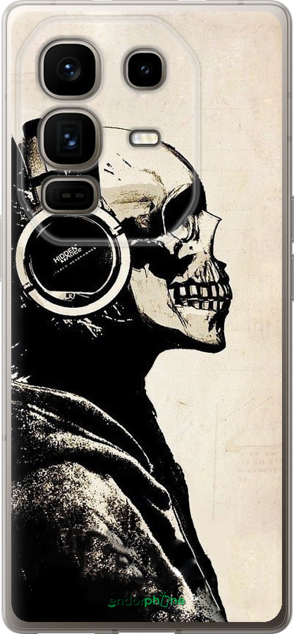 Силиконовый чехол Скелет-меломан v2 для Infinix Note 50 Pro+ - 1200u-4041 изображение 