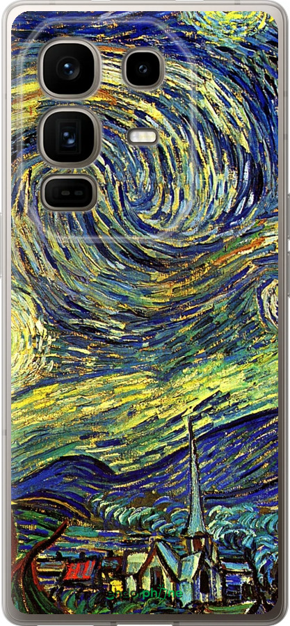 Силиконовый чехол Винсент Ван Гог. Звёздная ночь для Infinix Note 50 Pro+ - 163u-4041 изображение 