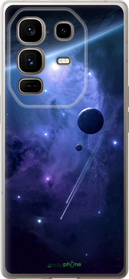 Силиконовый чехол Планеты в синем космосе для Infinix Note 50 Pro+ - 171u-4041 изображение 