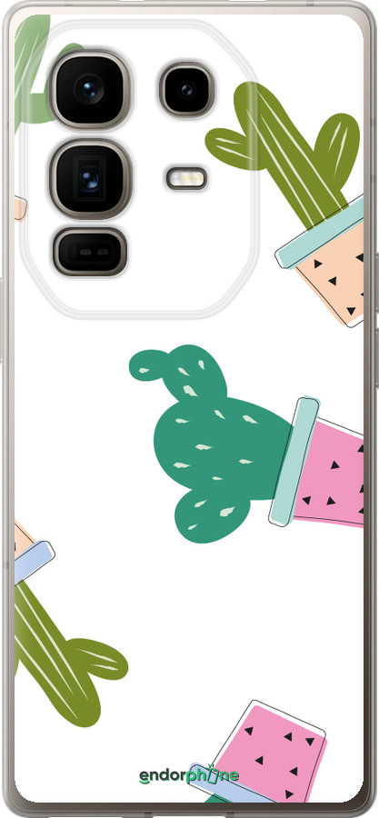 Силиконовый чехол Кактусы в горшочках для Infinix Note 50 Pro+ - 3968u-4041 изображение 