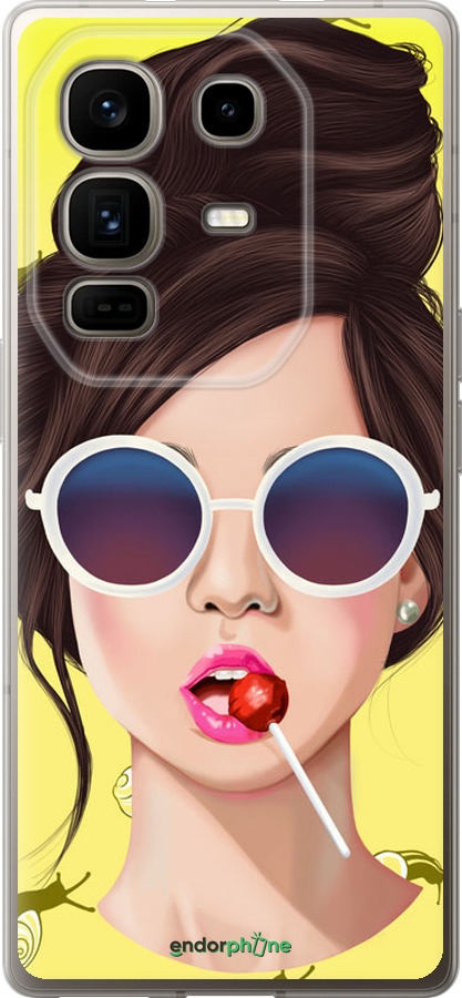 Силиконовый чехол Девушка с чупа-чупсом для Infinix Note 50 Pro+ - 3979u-4041 изображение 