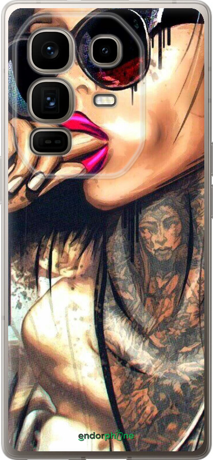 Силиконовый чехол Девушка в тату для Infinix Note 50 Pro+ - 4001u-4041 изображение 