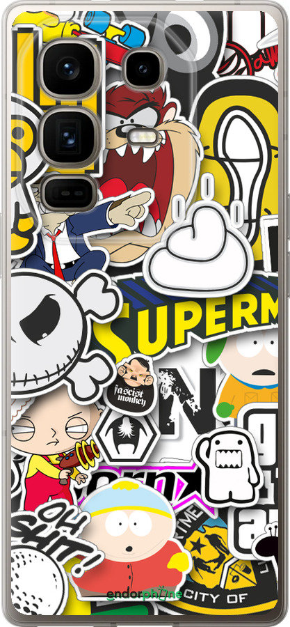 Силиконовый чехол Popular logos для Infinix Note 50 Pro+ - 4023u-4041 изображение 