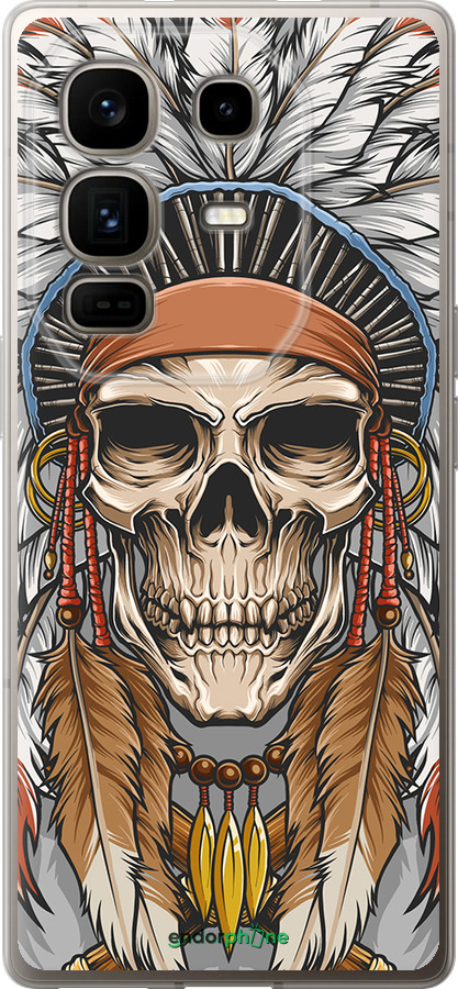 Силиконовый чехол Череп индейца для Infinix Note 50 Pro+ - 4032u-4041 изображение 