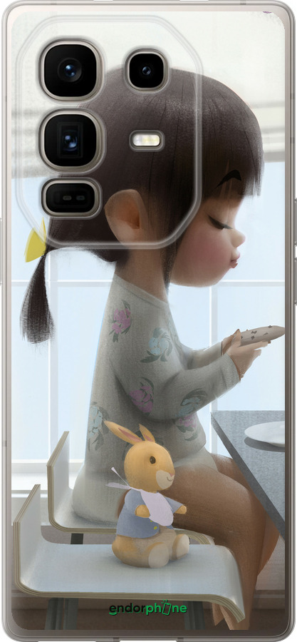 Силіконовий чехол Мила дівчинка з зайчиком для Infinix Note 50 Pro+ - 4039u-4041 изображение 