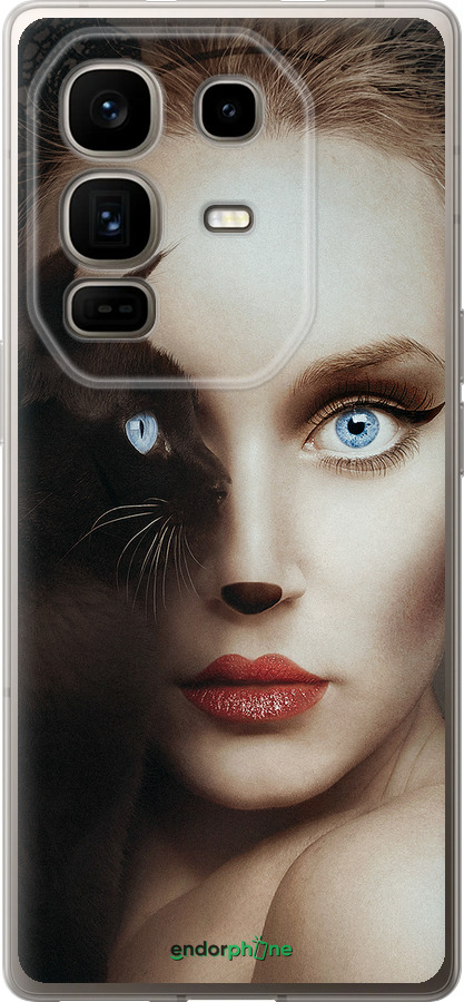 Силиконовый чехол Взгляд женщины и кошки для Infinix Note 50 Pro+ - 4041u-4041 изображение 