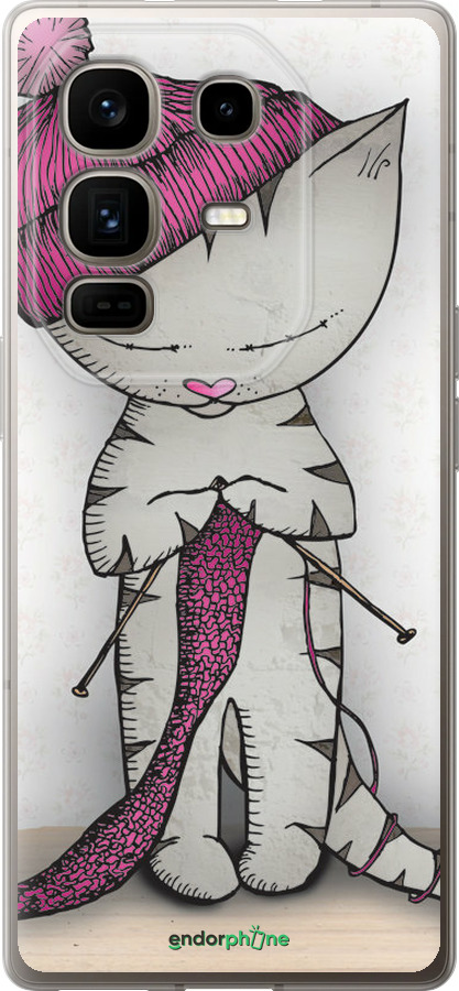 Силиконовый чехол Кошка рукодельница для Infinix Note 50 Pro+ - 4056u-4041 изображение 
