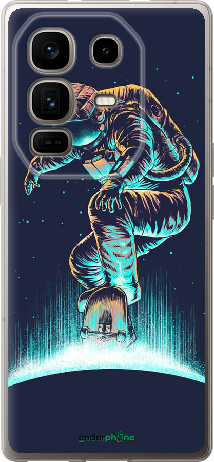 Силиконовый чехол Космонавт на скейтборде для Infinix Note 50 Pro+ - 4145u-4041 изображение 