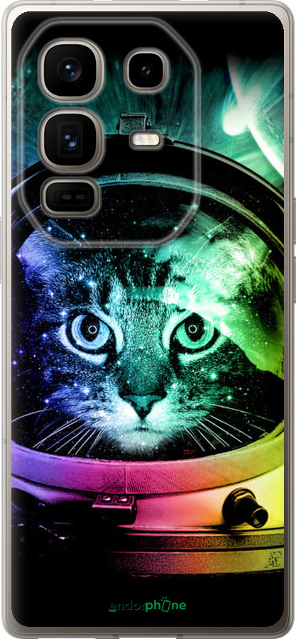 Силиконовый чехол Кот-астронавт для Infinix Note 50 Pro+ - 4154u-4041 изображение 