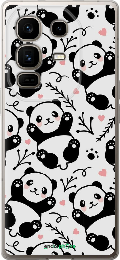 Силиконовый чехол Панды для Infinix Note 50 Pro+ - 4318u-4041 изображение 