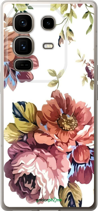 Силиконовый чехол Vintage flowers для Infinix Note 50 Pro+ - 4333u-4041 изображение 