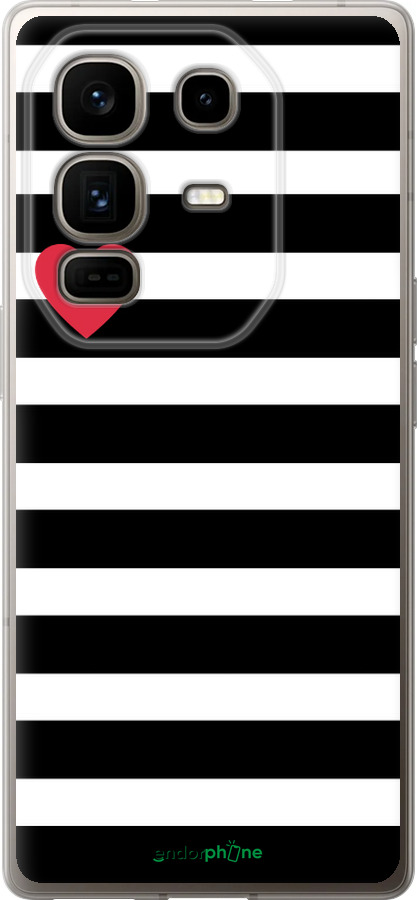 Силиконовый чехол Черно-белые полосы для Infinix Note 50 Pro+ - 4461u-4041 изображение 