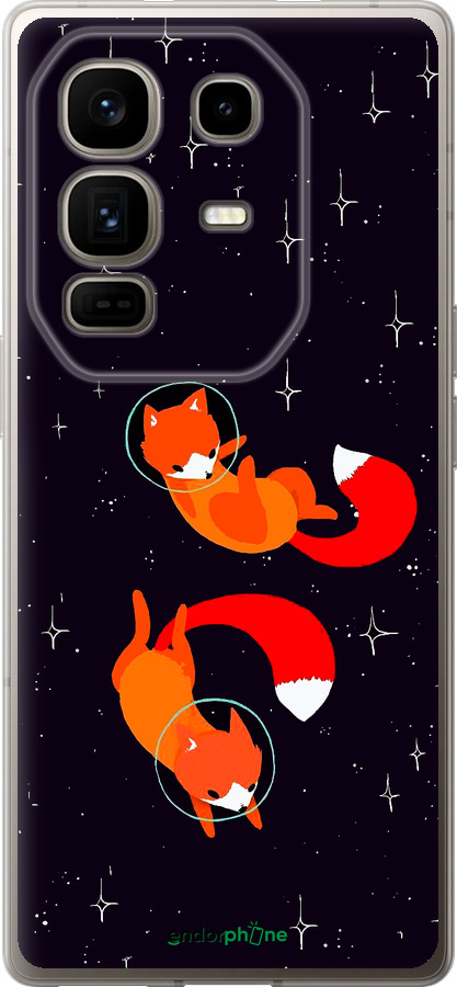 Силиконовый чехол Лисички в космосе для Infinix Note 50 Pro+ - 4519u-4041 изображение 