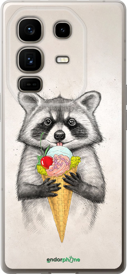 Силиконовый чехол Енотик с мороженым для Infinix Note 50 Pro+ - 4602u-4041 изображение 