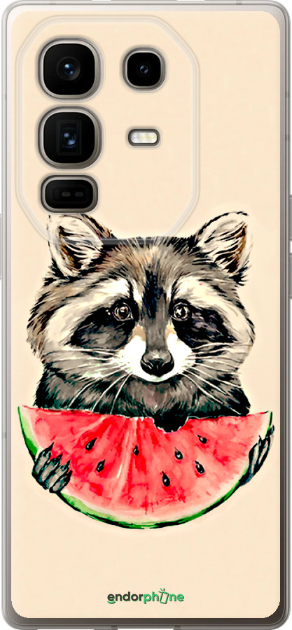 Силиконовый чехол Енотик с арбузом для Infinix Note 50 Pro+ - 4605u-4041 изображение 