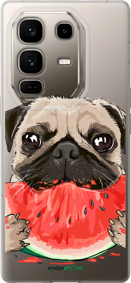 Силіконовий чехол Мопс і кавун для Infinix Note 50 Pro+ - 4665u-4041 изображение 