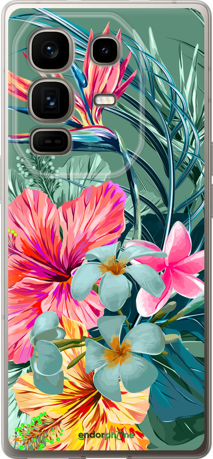 Силиконовый чехол Тропические цветы v1 для Infinix Note 50 Pro+ - 4667u-4041 изображение 
