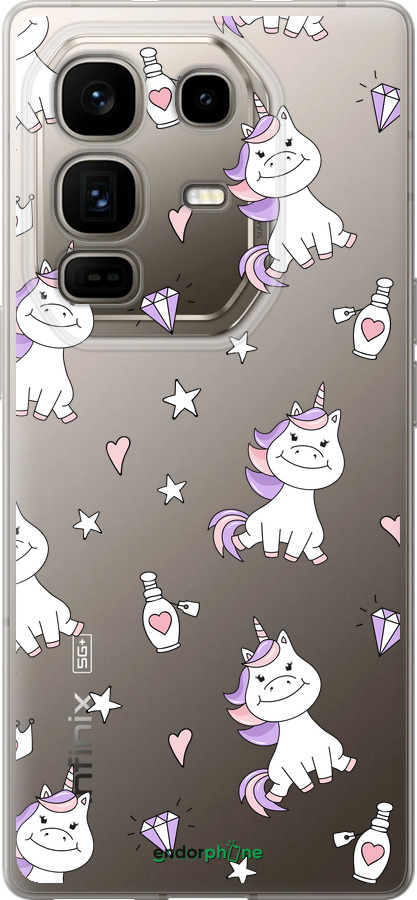 Силиконовый чехол Единорожка v2 для Infinix Note 50 Pro+ - 4703u-4041 изображение 