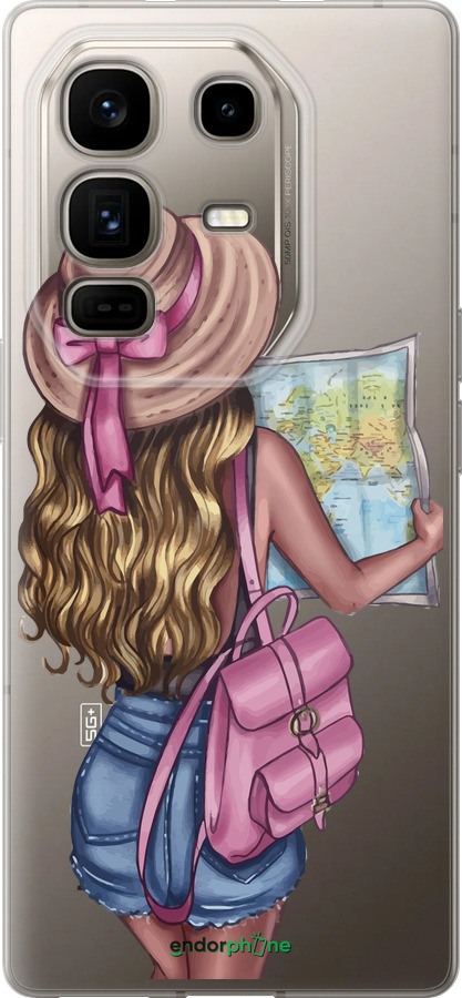 Силіконовий чехол Дівчина з картою для Infinix Note 50 Pro+ - 4704u-4041 изображение 