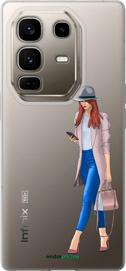 Силиконовый чехол Девушка 1 для Infinix Note 50 Pro+ - 4751u-4041 изображение 