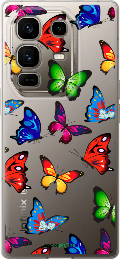 Силиконовый чехол Красочные мотыльки для Infinix Note 50 Pro+ - 4761u-4041 изображение 