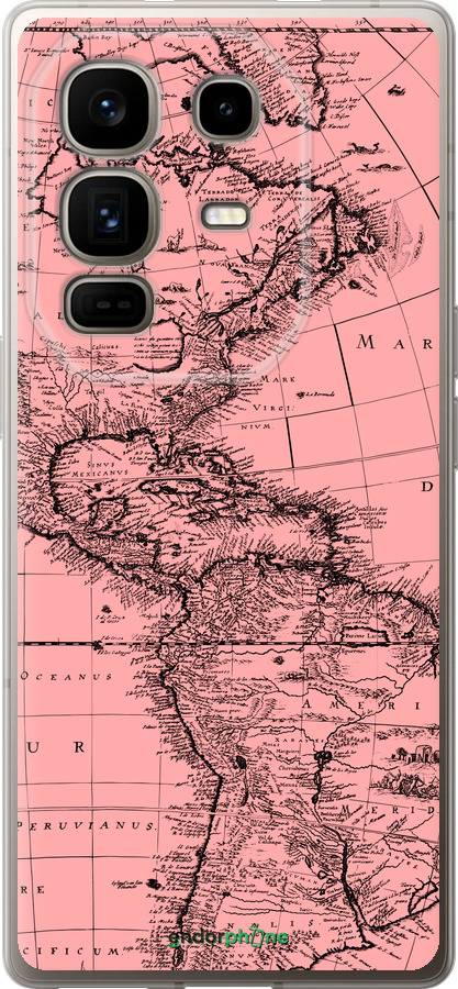 Силиконовый чехол Карта для Infinix Note 50 Pro+ - 4794u-4041 изображение 