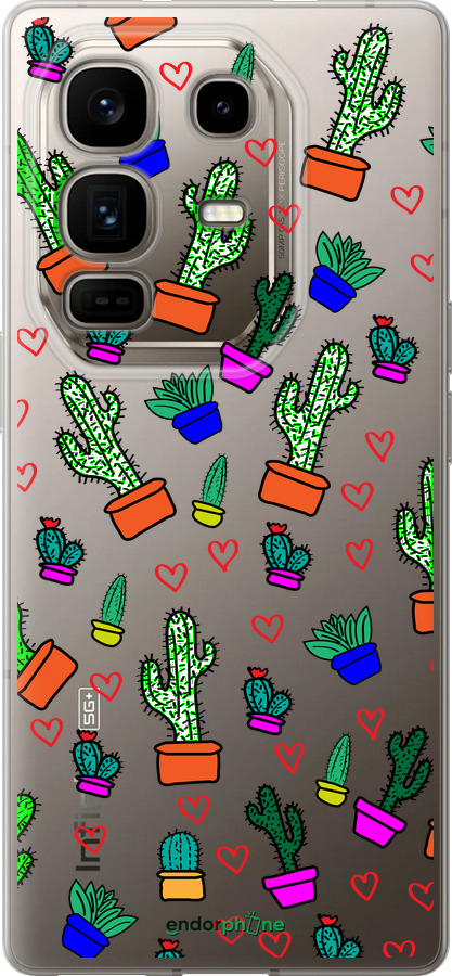 Силиконовый чехол Кактусы 4 для Infinix Note 50 Pro+ - 4856u-4041 изображение 