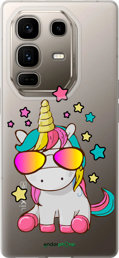 Силіконовий чехол Єдиноріг в окулярах для Infinix Note 50 Pro+ - 4879u-4041 изображение 