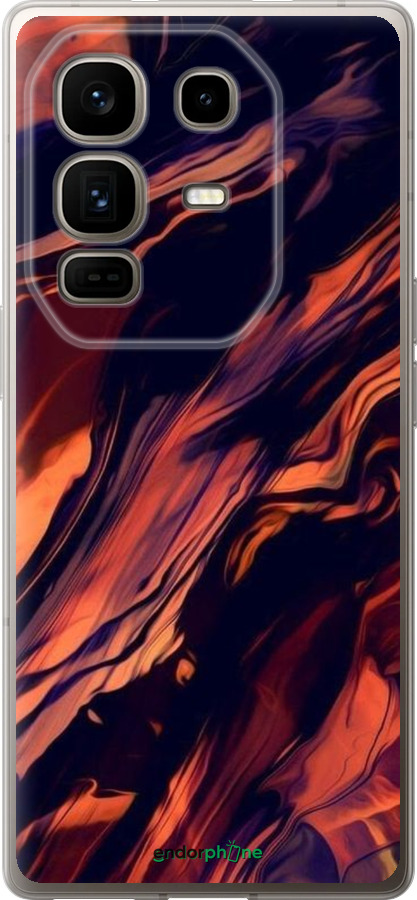 Силиконовый чехол Черно-оранжевая абстракция для Infinix Note 50 Pro+ - 5340u-4041 изображение 