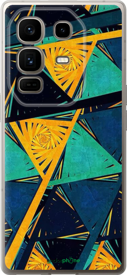 Силиконовый чехол Арт, абстракция, желтый, синий для Infinix Note 50 Pro+ - 5382u-4041 изображение 