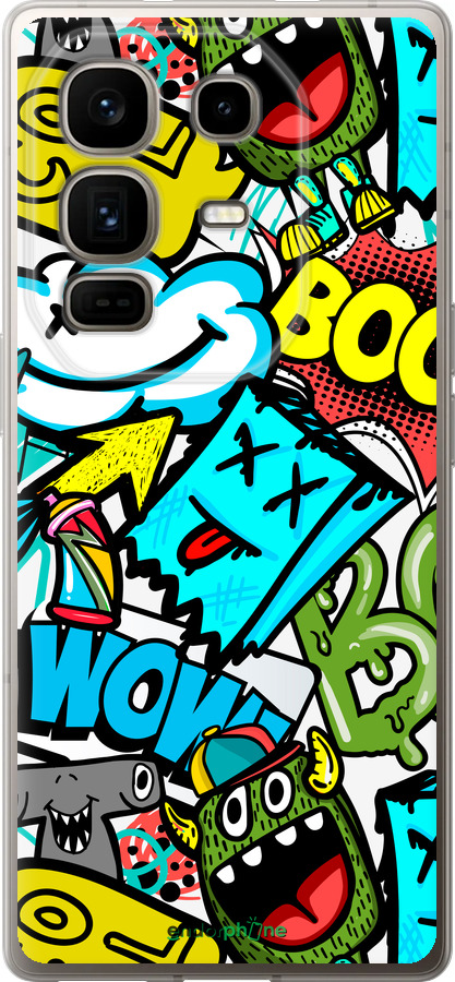 Силиконовый чехол Стикеры v4 для Infinix Note 50 Pro+ - 5508u-4041 изображение 