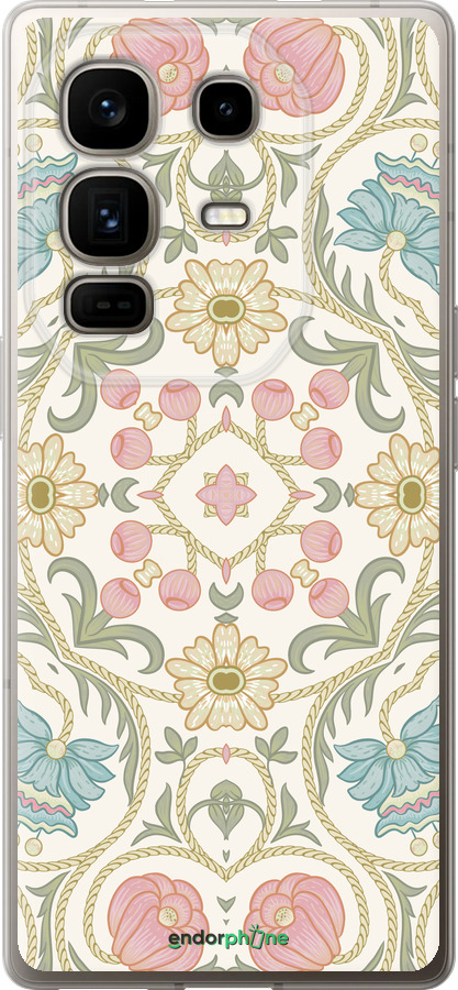 Силиконовый чехол Цветочный орнамент v2 для Infinix Note 50 Pro+ - 5513u-4041 изображение 