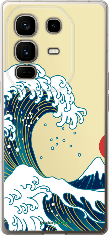 Силиконовый чехол Японские волны для Infinix Note 50 Pro+ - 5533u-4041 изображение 