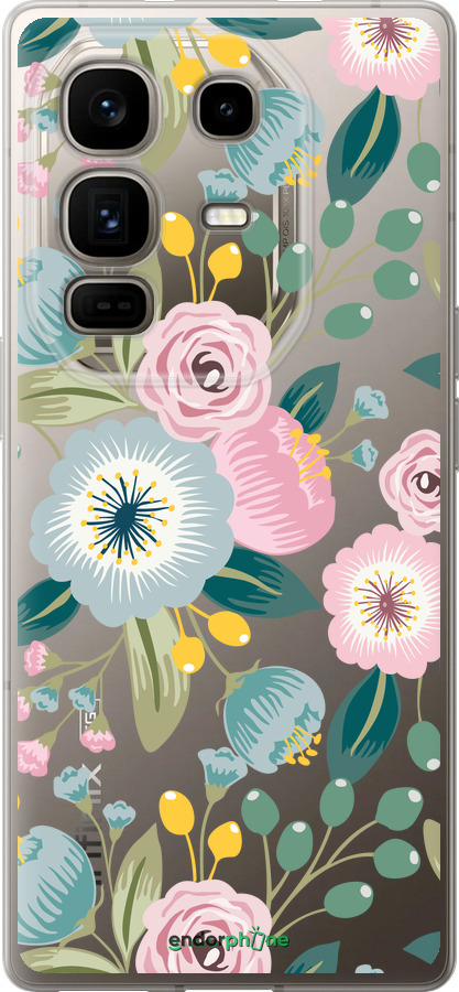 Силиконовый чехол Цветочные обои v2 для Infinix Note 50 Pro+ - 5602u-4041 изображение 