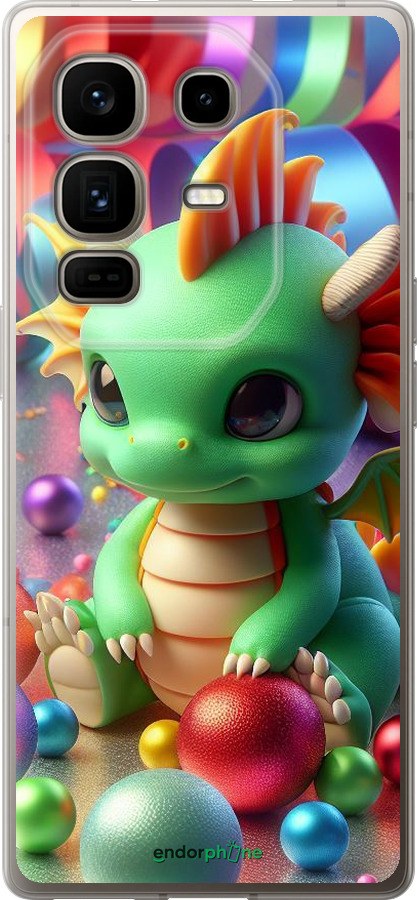 Силиконовый чехол Веселый дракончик для Infinix Note 50 Pro+ - 5812u-4041 изображение 