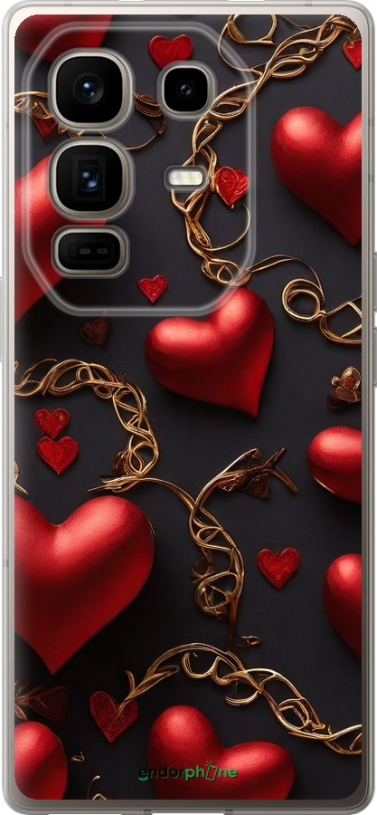 Силиконовый чехол Сердечки для Infinix Note 50 Pro+ - 5831u-4041 изображение 