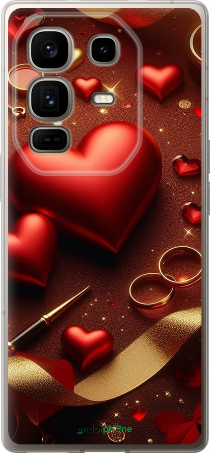 Силиконовый чехол Сердечки v3 для Infinix Note 50 Pro+ - 5833u-4041 изображение 