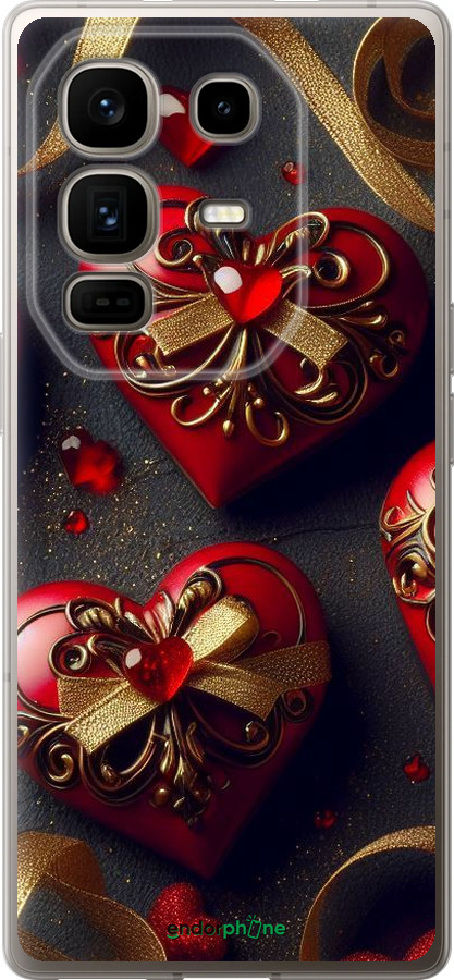 Силиконовый чехол Сердечки v4 для Infinix Note 50 Pro+ - 5834u-4041 изображение 