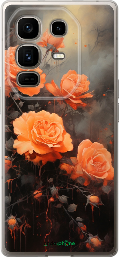 Силиконовый чехол Оранжевые розы для Infinix Note 50 Pro+ - 5944u-4041 изображение 