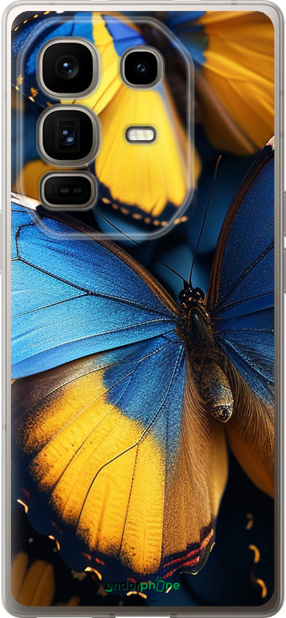 Силиконовый чехол Желто-голубые бабочки для Infinix Note 50 Pro+ - 6046u-4041 изображение 